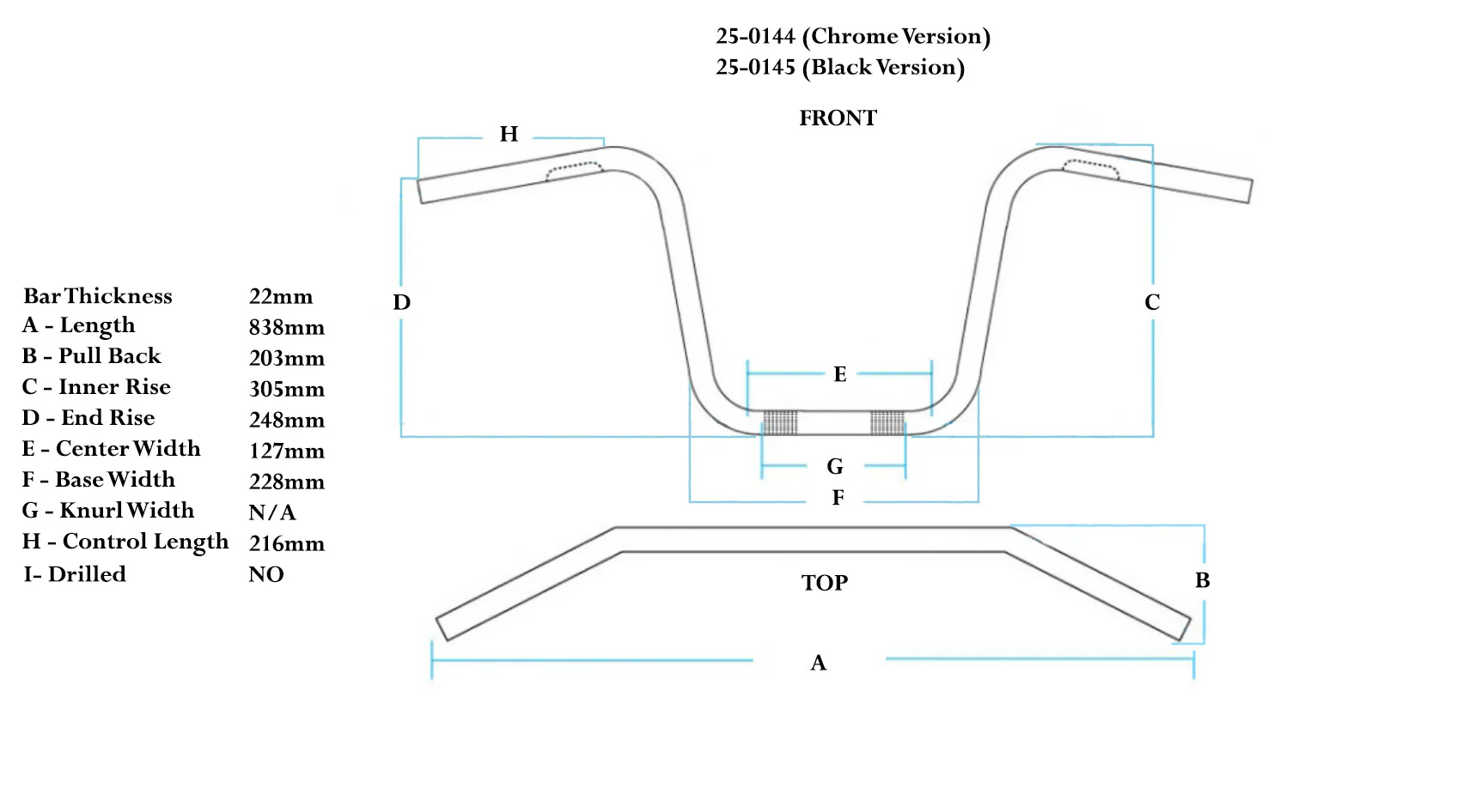 Chrome Ape Hanger Handlebar - Image 2