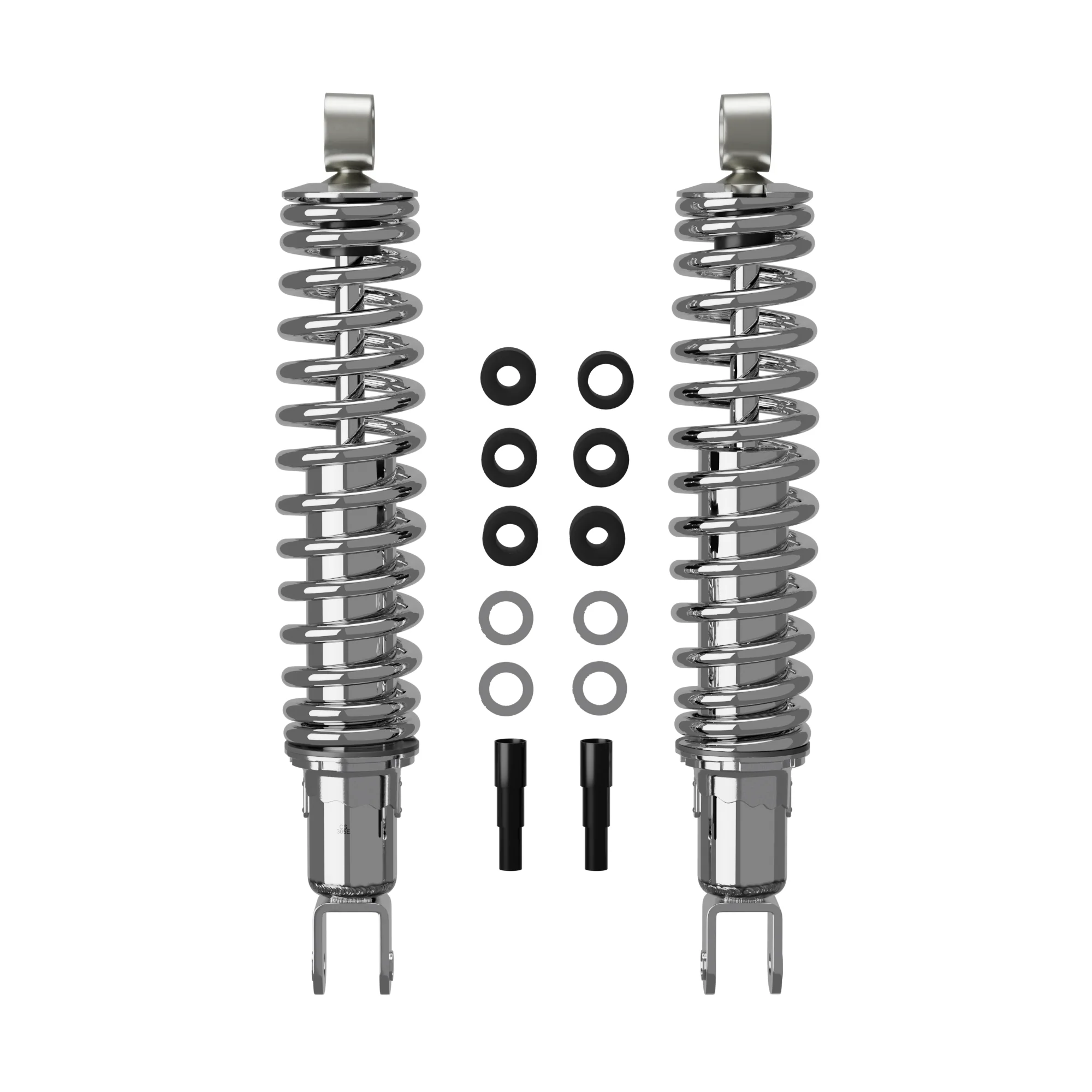 Custom Shock Absorber Set 335mm ~ Chrome No Shroud - Image 3