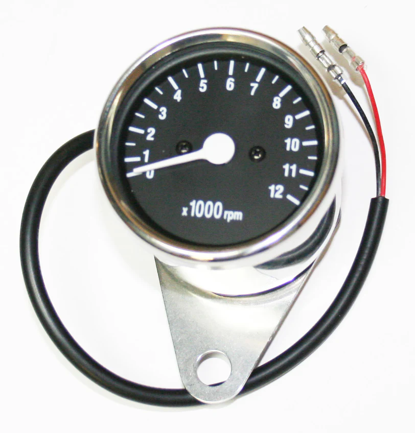 Deluxe Mini Custom Tachometer ~ Black Face Plate